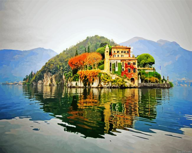 Balbianello Villa Water Reflection Paint By Numbers.png