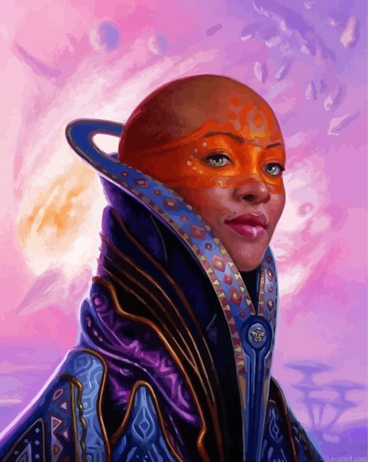 Bald Afro Woman Paint By Numbers