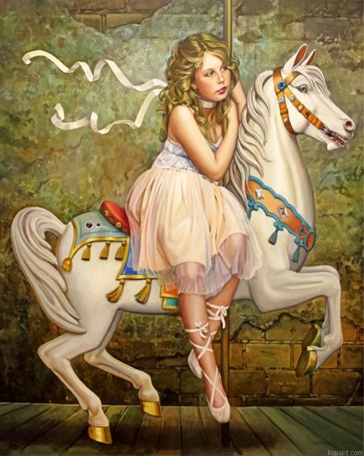 Ballerina And Carousel Painting By Numberss.png