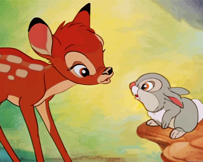 Bambi Deer And Thumper Paint By Numbers