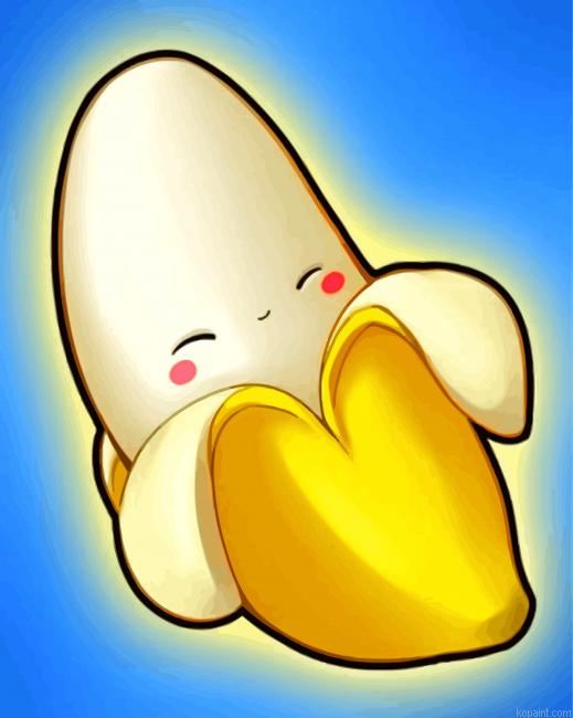 Banana Cartoon Painting By Numberss.png