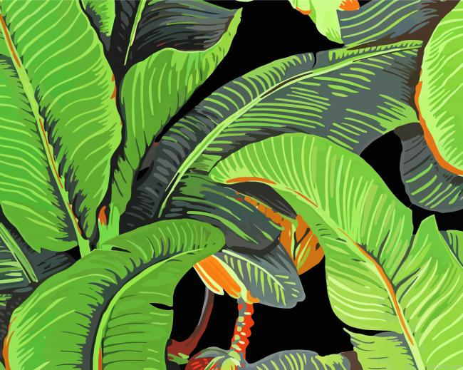 Banana Leaves Painting By Numberss.png