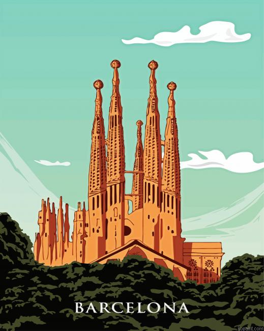Barcelona Gaudi Sagrada Familia Painting By Numberss.png