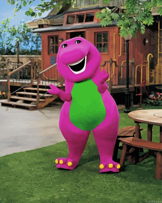 Barney Dinosaur Paint By Numbers