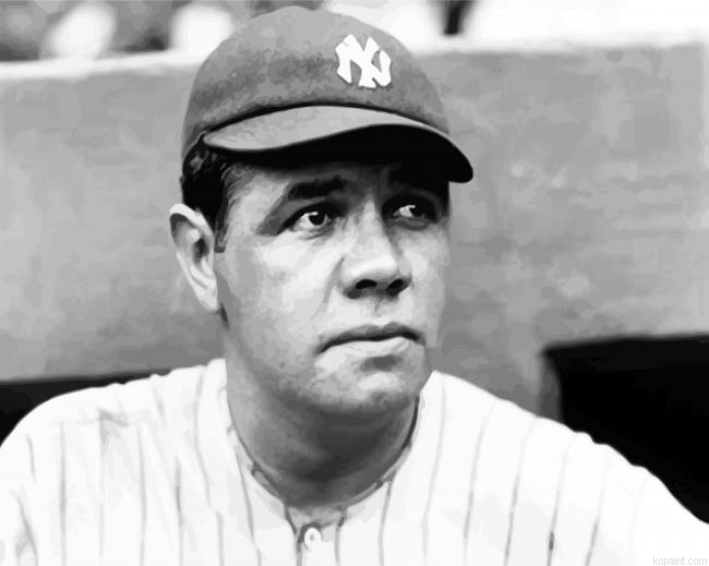 Baseball Player Babe Ruth Painting By Numberss.png