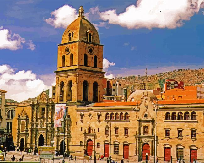 Basilica Of Saint Francis La Paz Bolivia Painting By Numberss.png