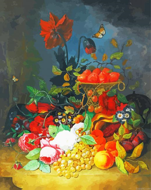 Basket Of Fruit Frans Van Dael Painting By Numberss.png