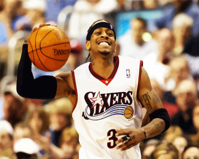 Basketball Allen Iverson Player Painting By Numberss.png