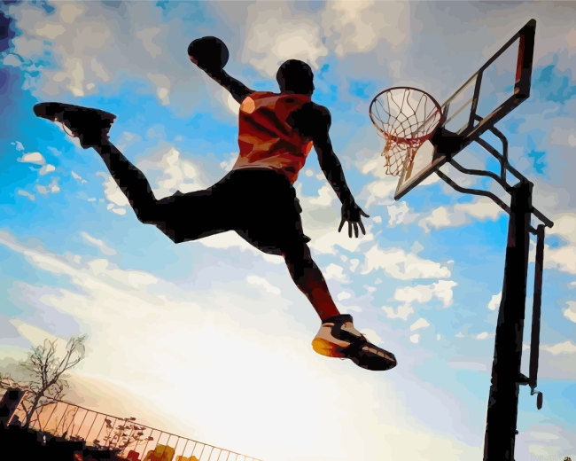 Basketball Player Silhouette Painting By Numberss.png