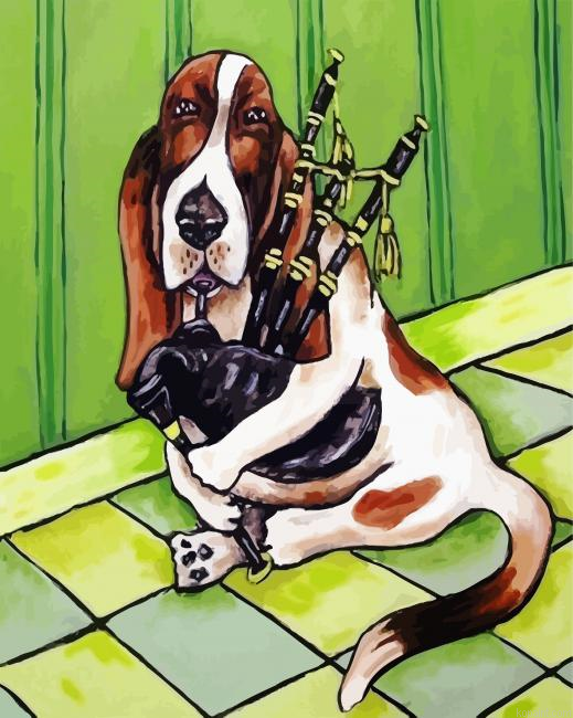 Basset Hound And Bagpipe Painting By Numberss.png