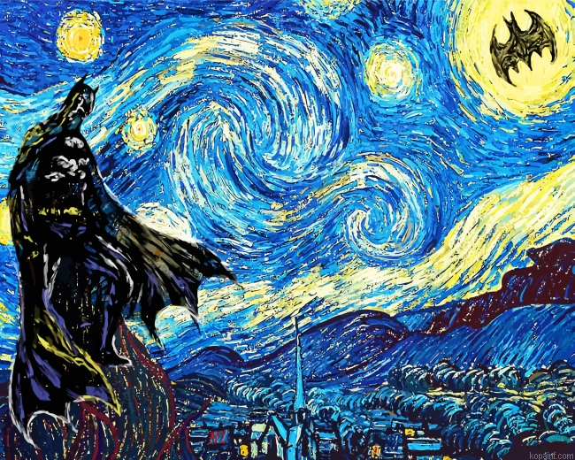 Batman Starry Night Painting By Numberss.png