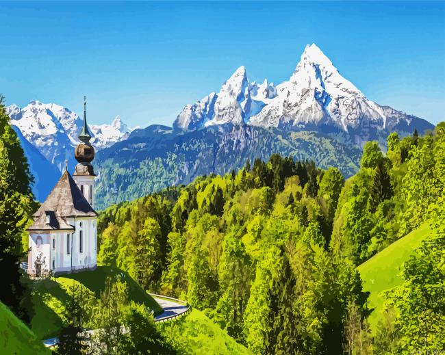 Bavarian Alpes Mountains Painting By Numberss.png