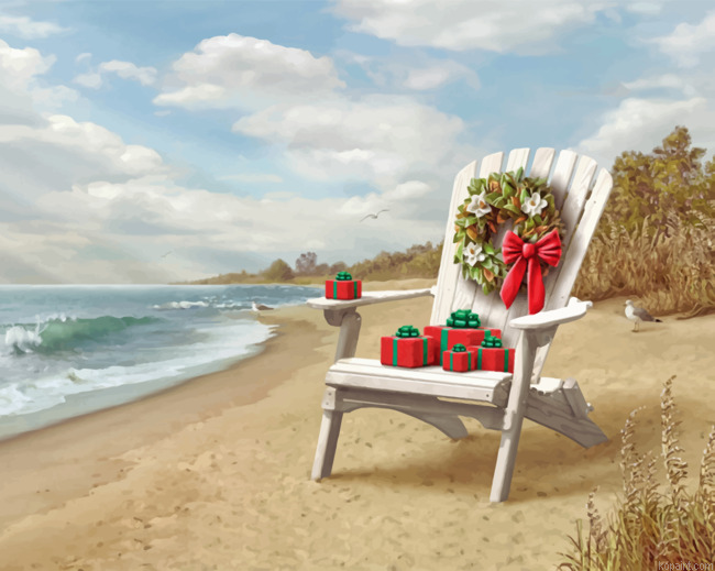 Beach Christmas Chair Painting By Numberss.png