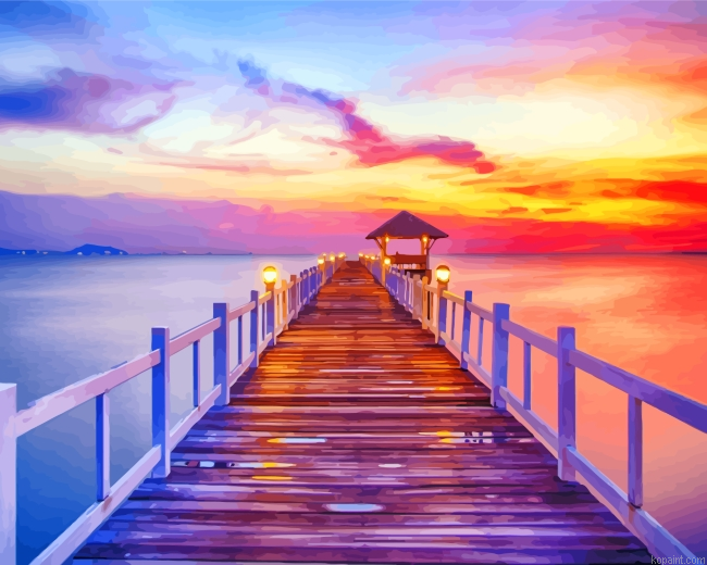 Beach Pier At Sunset Painting By Numberss.png