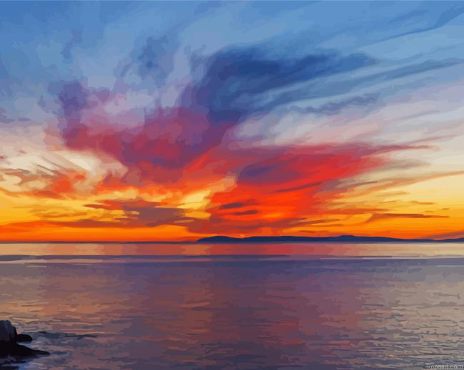 Beach Sunset In Catalina Island Painting By Numberss.png