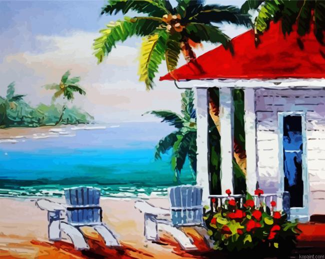 Beach House Art Painting By Numberss.png