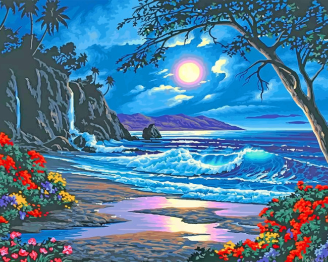 Beachside Waves Island Painting By Numberss.png