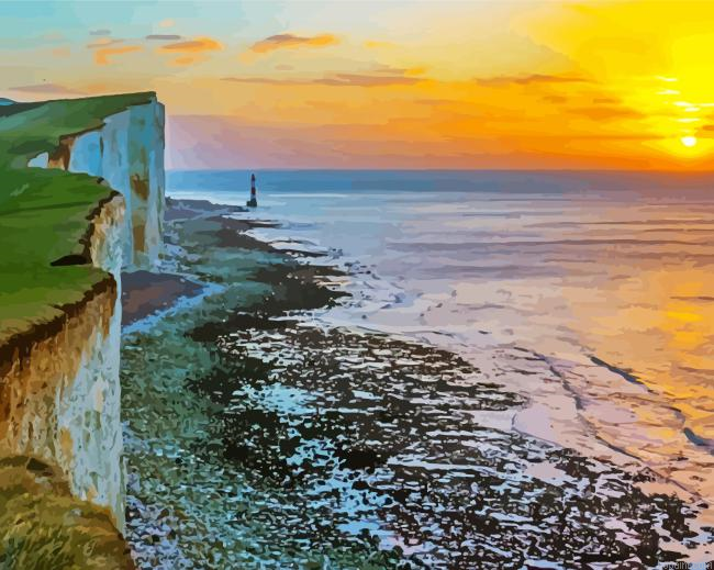 Beachy Head Sunset Paint By Numbers