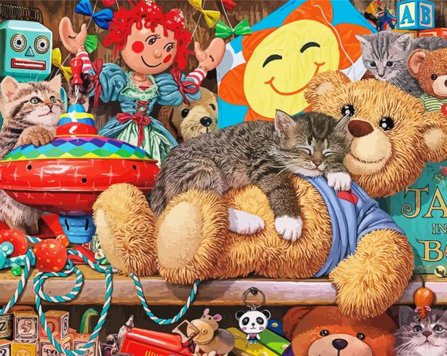 Bear And Kitten Painting By Numberss.png