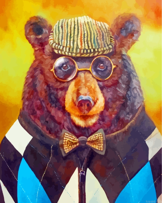 Bear With Glasses Painting By Numberss.png
