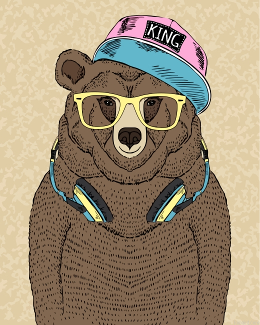Bear With Headphones Painting By Numberss.png