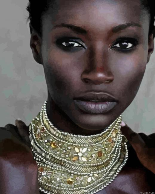 Beautiful African Woman Art Painting By Numberss.png