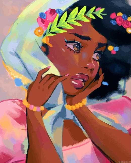 Beautiful Black Lady Painting By Numberss.png