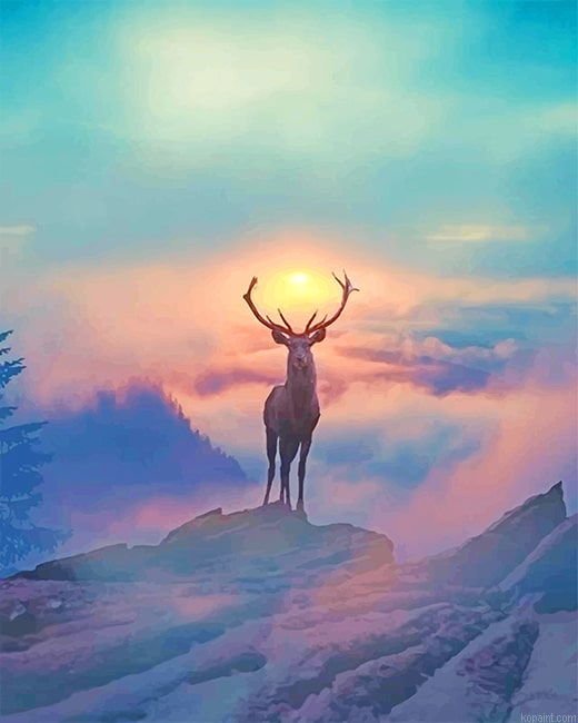 Beautiful Deer New Painting By Numberss.png