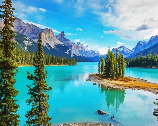 Beautiful Jasper National Park Of Canada Painting By Numberss.png