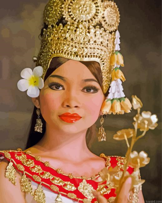 Beautiful Khmer Dancer Painting By Numberss.png