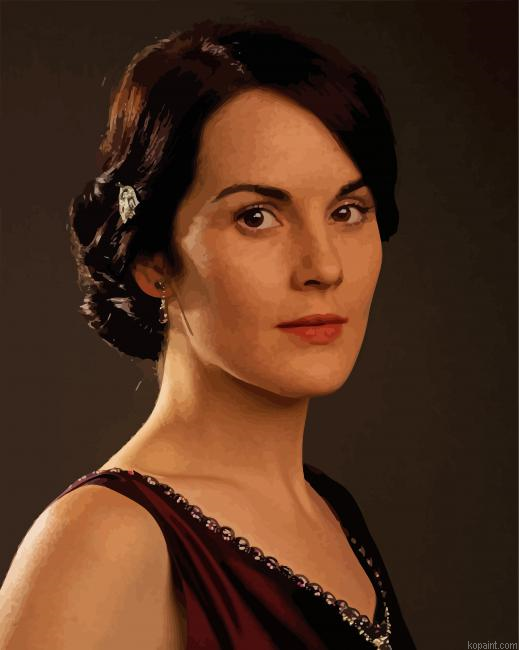 Beautiful Lady Mary Crawley Painting By Numberss.png