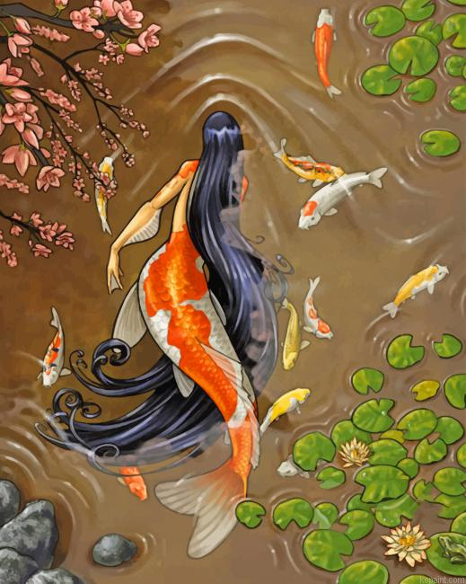 Beautiful Mermaid Illustration New Painting By Numberss.png