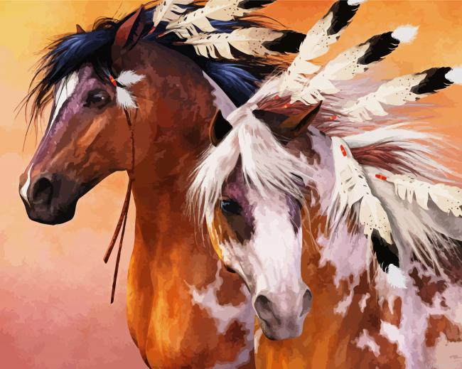 Beautiful Native Horses Painting By Numberss.png