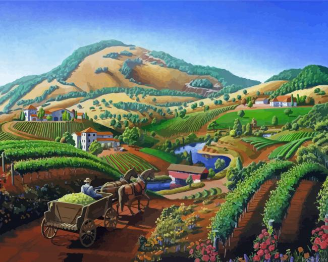 Beautiful Primitive Landscape Painting By Numberss.png