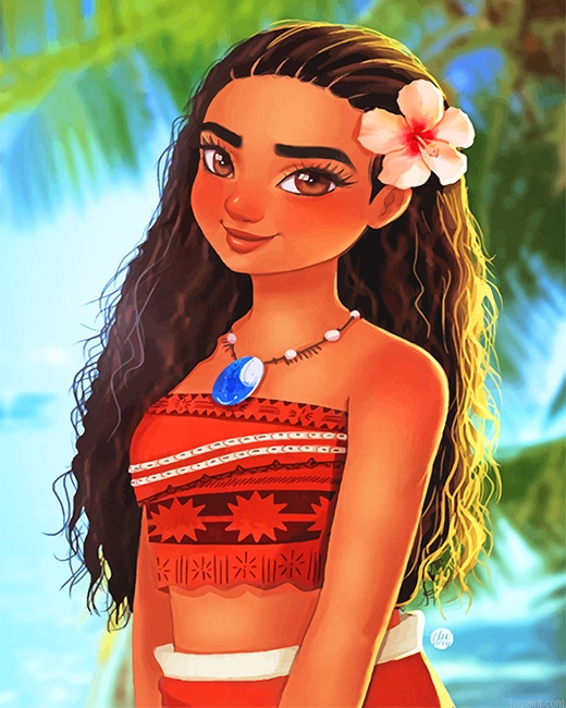 Beautiful Princess Moana New Painting By Numberss.png