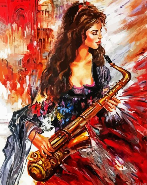 Beautiful Saxophone Player Paint By Numbers