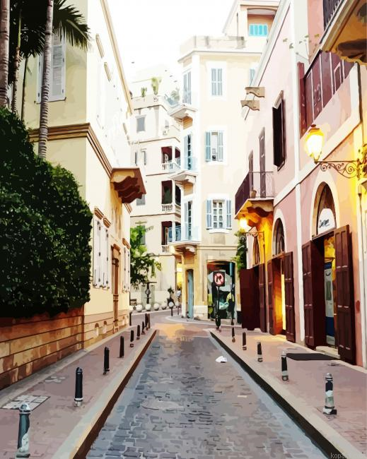 Beautiful Streets In Beirut Lebanon Paint By Numbers.png