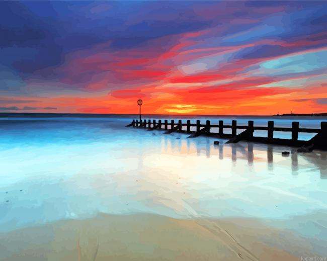 Beautiful Sunset At Aberdeen Beach Paint By Numbers