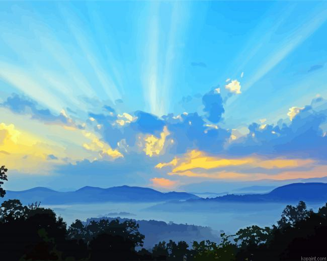 Beautiful Sunset In Smokey Mountains Painting By Numberss.png