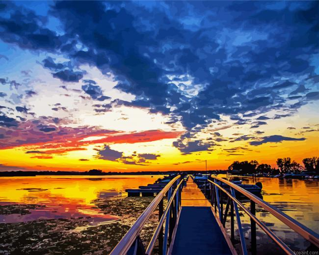 Beautiful Sunset Over The Dock Painting By Numberss.png
