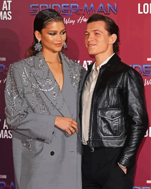Beauttiful Zendaya And Tom Painting By Numberss.png