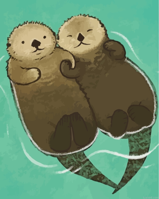 Beavers Holding Hands Painting By Numberss.png