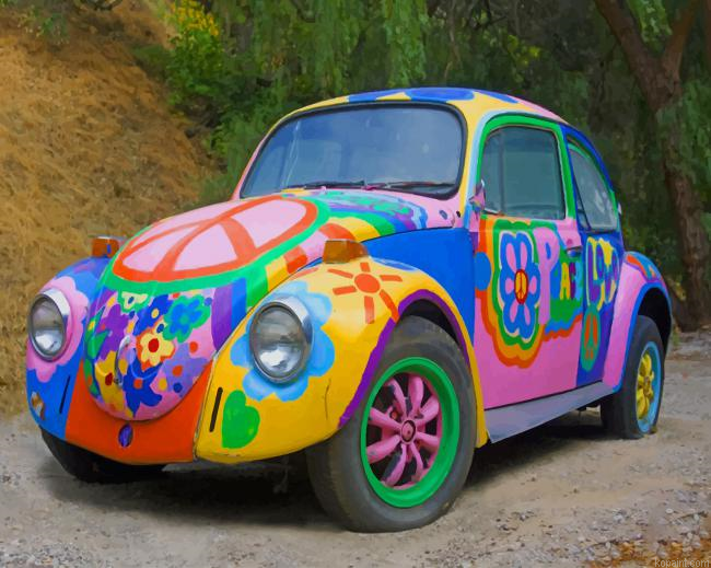 Beetle Hippie Car New Painting By Numberss.png