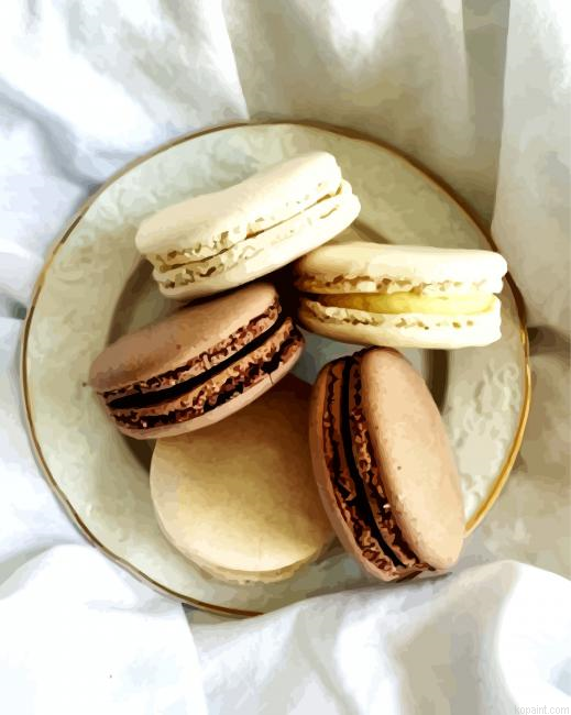 Beige Sweet Macarons Paint by Numbers