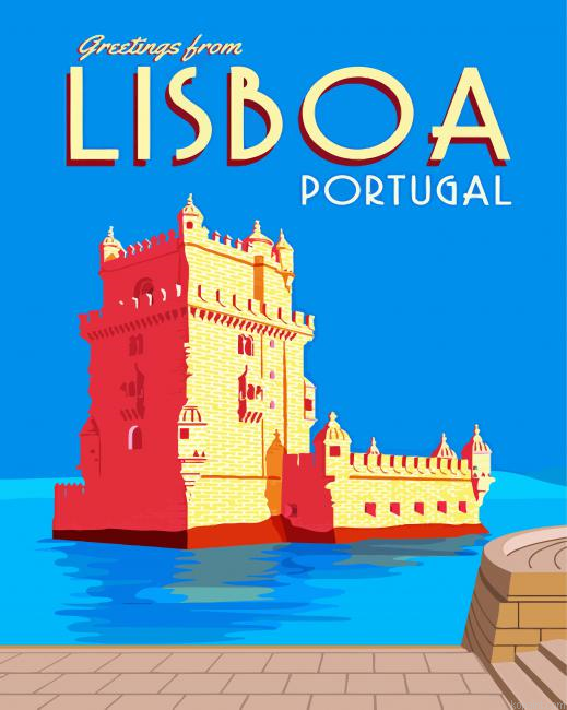 Belem Tower Portugal Poster Painting By Numberss.png