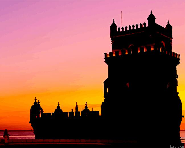Belem Tower Silhouette Painting By Numberss.png