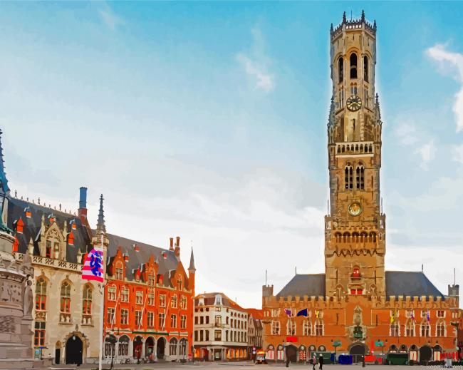 Belfry Of Bruges Brugge Paint By Numbers.png
