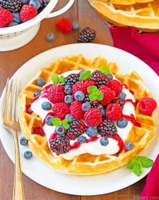 Belgian Waffle With Fruits Painting By Numberss.png