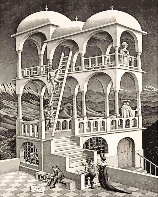 Belvedere Escher Painting By Numberss.png