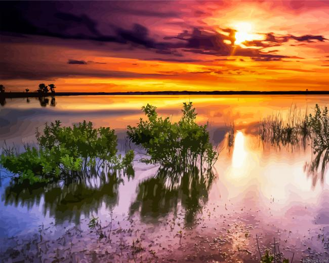 Benbrook Lake In Fort Worth Painting By Numberss.png